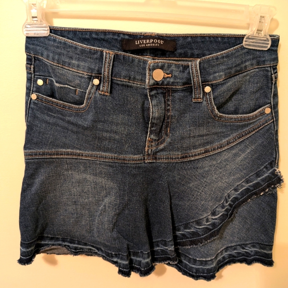 Liverpool Jean Mini Skirt